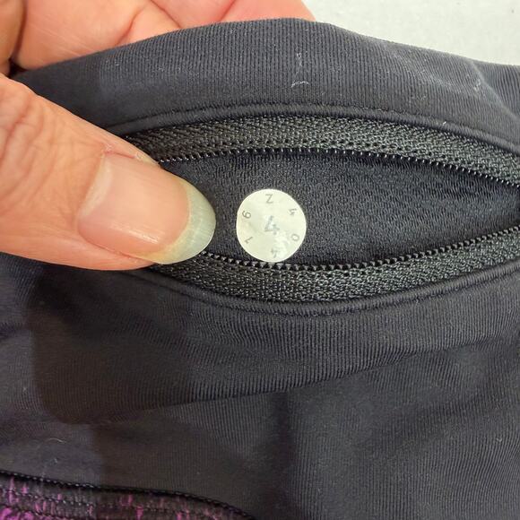 Lululemon Run Times Shorts 4" Inseam Purple Black Lined Running Athletic Size 4 - Picture 8 of 8